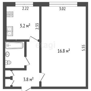 1-к квартира, вторичка, 29м2, 4/9 этаж