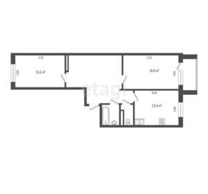 2-к квартира, вторичка, 74м2, 1/5 этаж