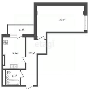 1-к квартира, вторичка, 44м2, 5/16 этаж