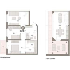 2-к квартира, вторичка, 110м2, 8/9 этаж