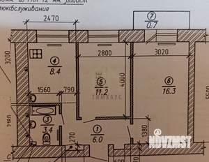 2-к квартира, вторичка, 45м2, 1/9 этаж