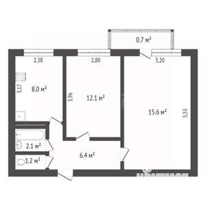 2-к квартира, вторичка, 48м2, 9/9 этаж
