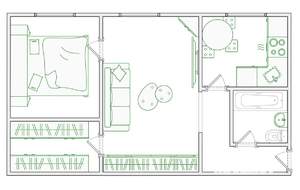 2-к квартира, вторичка, 44м2, 1/5 этаж
