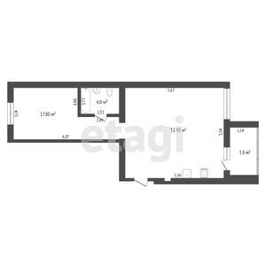 2-к квартира, вторичка, 55м2, 12/17 этаж