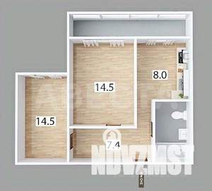 2-к квартира, вторичка, 48м2, 7/9 этаж