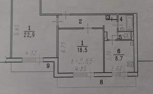 2-к квартира, вторичка, 64м2, 2/11 этаж