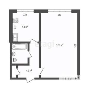 1-к квартира, вторичка, 30м2, 7/9 этаж