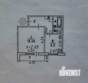 1-к квартира, вторичка, 40м2, 3/12 этаж