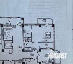 1-к квартира, вторичка, 35м2, 12/16 этаж