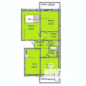 3-к квартира, строящийся дом, 77м2, 8/10 этаж