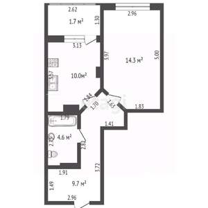 1-к квартира, вторичка, 39м2, 2/16 этаж