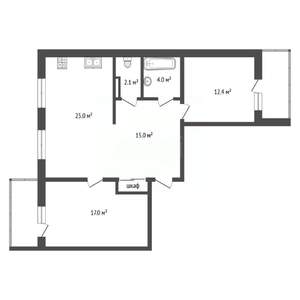 3-к квартира, вторичка, 73м2, 7/9 этаж