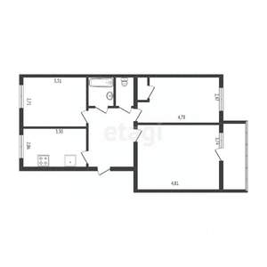 3-к квартира, вторичка, 58м2, 2/5 этаж