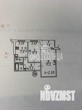 2-к квартира, вторичка, 44м2, 1/9 этаж