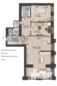 3-к квартира, вторичка, 101м2, 8/9 этаж