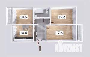 3-к квартира, вторичка, 70м2, 3/5 этаж