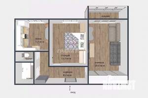 2-к квартира, вторичка, 53м2, 2/9 этаж