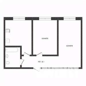 2-к квартира, вторичка, 52м2, 6/10 этаж