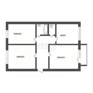 3-к квартира, вторичка, 68м2, 3/4 этаж