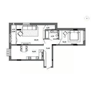 2-к квартира, вторичка, 80м2, 4/8 этаж