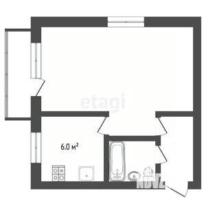 1-к квартира, вторичка, 32м2, 2/5 этаж