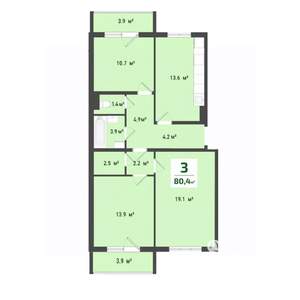 3-к квартира, вторичка, 77м2, 7/10 этаж
