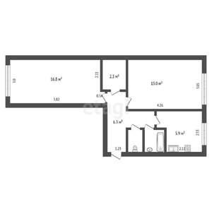 2-к квартира, вторичка, 48м2, 1/5 этаж