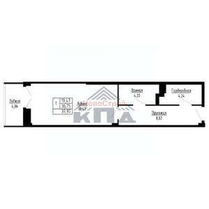 1-к квартира, вторичка, 38м2, 3/16 этаж