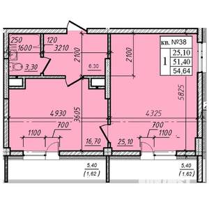 1-к квартира, вторичка, 55м2, 8/8 этаж