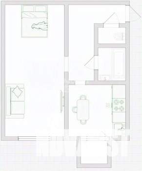 1-к квартира, вторичка, 35м2, 2/2 этаж