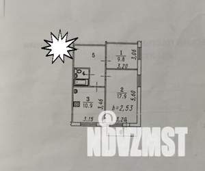 2-к квартира, вторичка, 53м2, 4/5 этаж