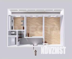 2-к квартира, вторичка, 50м2, 2/10 этаж