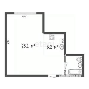 Студия квартира, вторичка, 33м2, 2/3 этаж