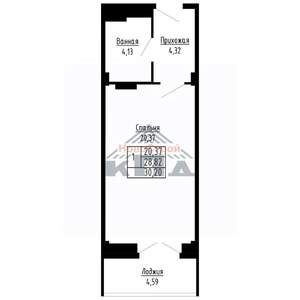 1-к квартира, строящийся дом, 30м2, 12/16 этаж