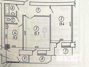 2-к квартира, вторичка, 52м2, 6/11 этаж