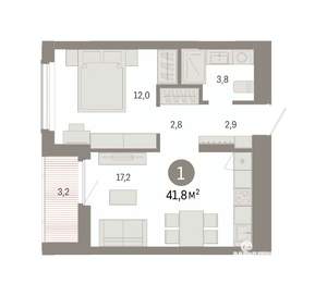 1-к квартира, вторичка, 42м2, 9/16 этаж