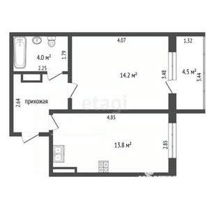 1-к квартира, вторичка, 36м2, 7/10 этаж