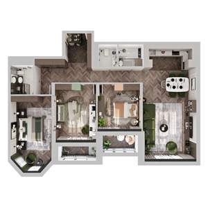 3-к квартира, строящийся дом, 107м2, 5/12 этаж