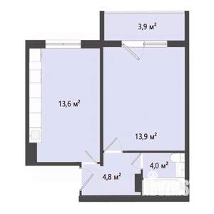 1-к квартира, строящийся дом, 36м2, 10/10 этаж