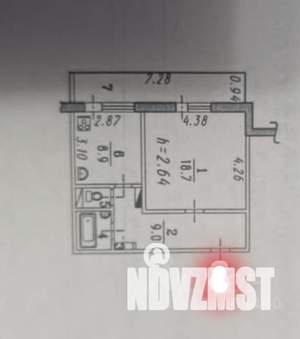 1-к квартира, вторичка, 41м2, 10/12 этаж