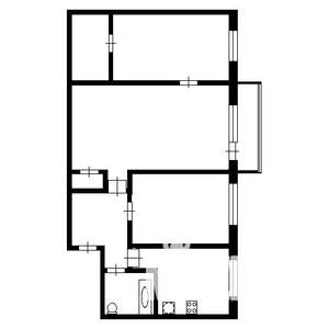 3-к квартира, вторичка, 58м2, 2/5 этаж