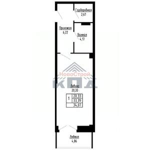 1-к квартира, вторичка, 35м2, 5/16 этаж