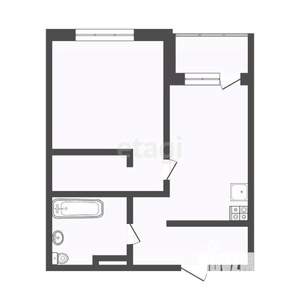 1-к квартира, вторичка, 45м2, 5/12 этаж