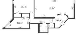 3-к квартира, вторичка, 153м2, 3/9 этаж