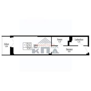 1-к квартира, вторичка, 38м2, 13/16 этаж