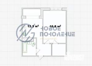 1-к квартира, вторичка, 41м2, 6/17 этаж