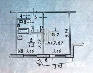1-к квартира, вторичка, 38м2, 1/9 этаж