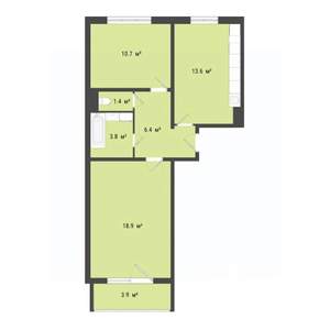 2-к квартира, строящийся дом, 55м2, 5/10 этаж