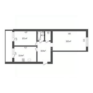 2-к квартира, вторичка, 62м2, 2/12 этаж