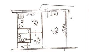 1-к квартира, вторичка, 37м2, 1/9 этаж